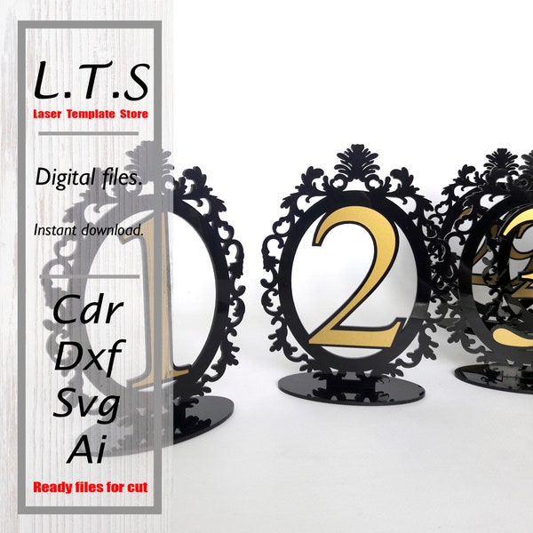Decorative numbers from 1 to 30. Laser cut file. Cdr,Dxf,Svg,Ai.Instant download, Cnc files. NB1