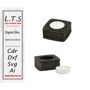 Wooden candle holder. Laser cut file. Cdr, Dxf, Ai, Svg files. Instant download, Cnc file. CH2