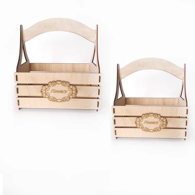 Wooden Basket for Flowers and Other Uses. Laser Cut File. 2 Etsy