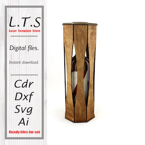 Wooden wine box.Laser file. Cdr, Dxf, Ai, Svg files. Instant download, Cnc files. BX25