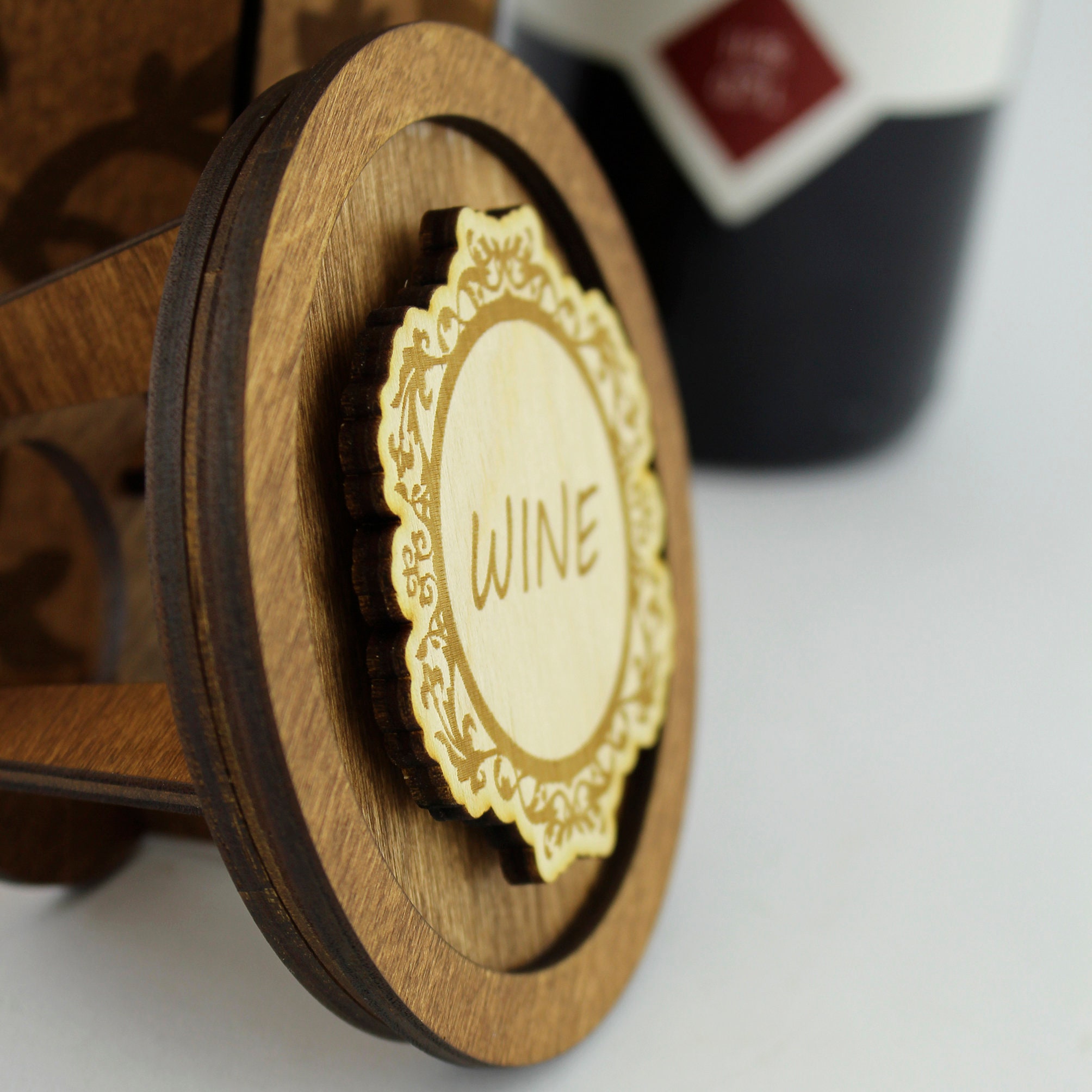 Wine box. Laser cut file. Cdr Dxf Ai Svg files. Instant Etsy