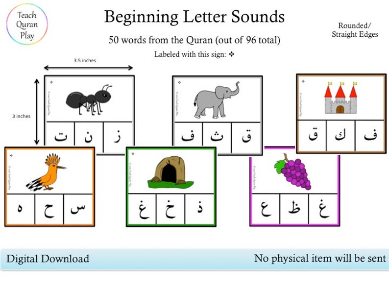 Beginning Letter Sounds Phonemes Arabic Learning Alphabet | Etsy