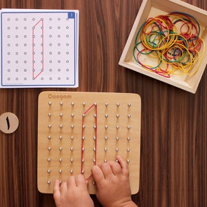 L1 Geoboard as letras árabes - Alfabeto de aprendizagem - Planilha pré-escolar para impressão - Atividades - Escola domiciliar muçulmana ------- PDF DIGITAL