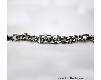 Bracelet à chaîne de bordure ID en acier inoxydable - 8,5 " de long