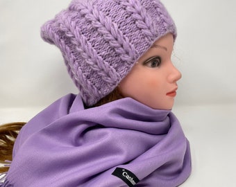 Lavender Knit Hat - Etsy