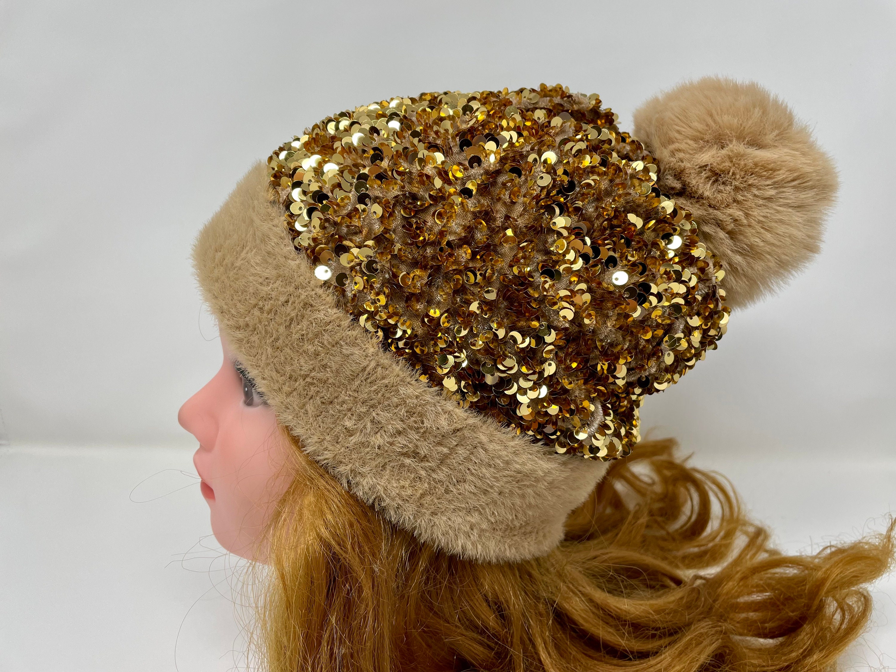 metallic gold beanie