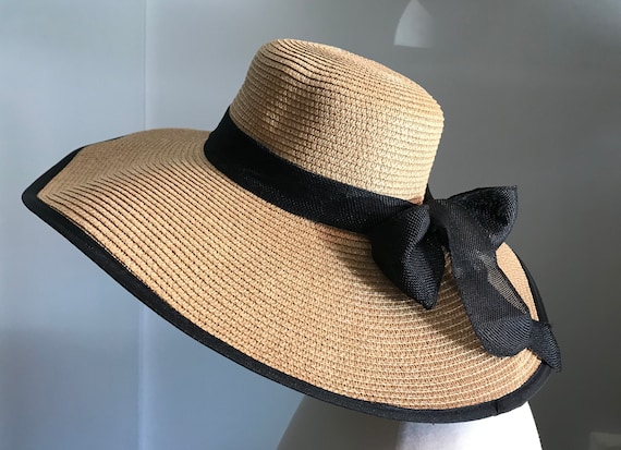 Beach Hat with bow Straw Hats with Trim Summer Women's Hat Caramel Straw Hat Women Gift