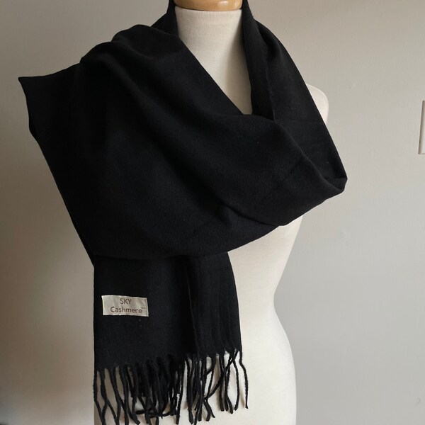 Écharpe , Châle extra large , Wrap cachemire, Cachemire doux confortable Pashmina, Écharpe noire , Cadeau d’hiver