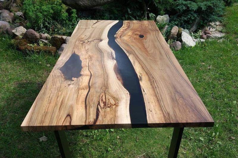 Locust Wood Epoxy Table Etsy