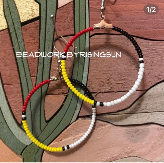 Four Directions / Medicine Wheel Hoop Earrings Etsy