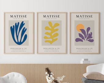 Matisse Cut-Outs Set of 3 | Exhibition Posters, Digital Download, Abstract Modern Art Print, Minimalist Poster, Home Decor