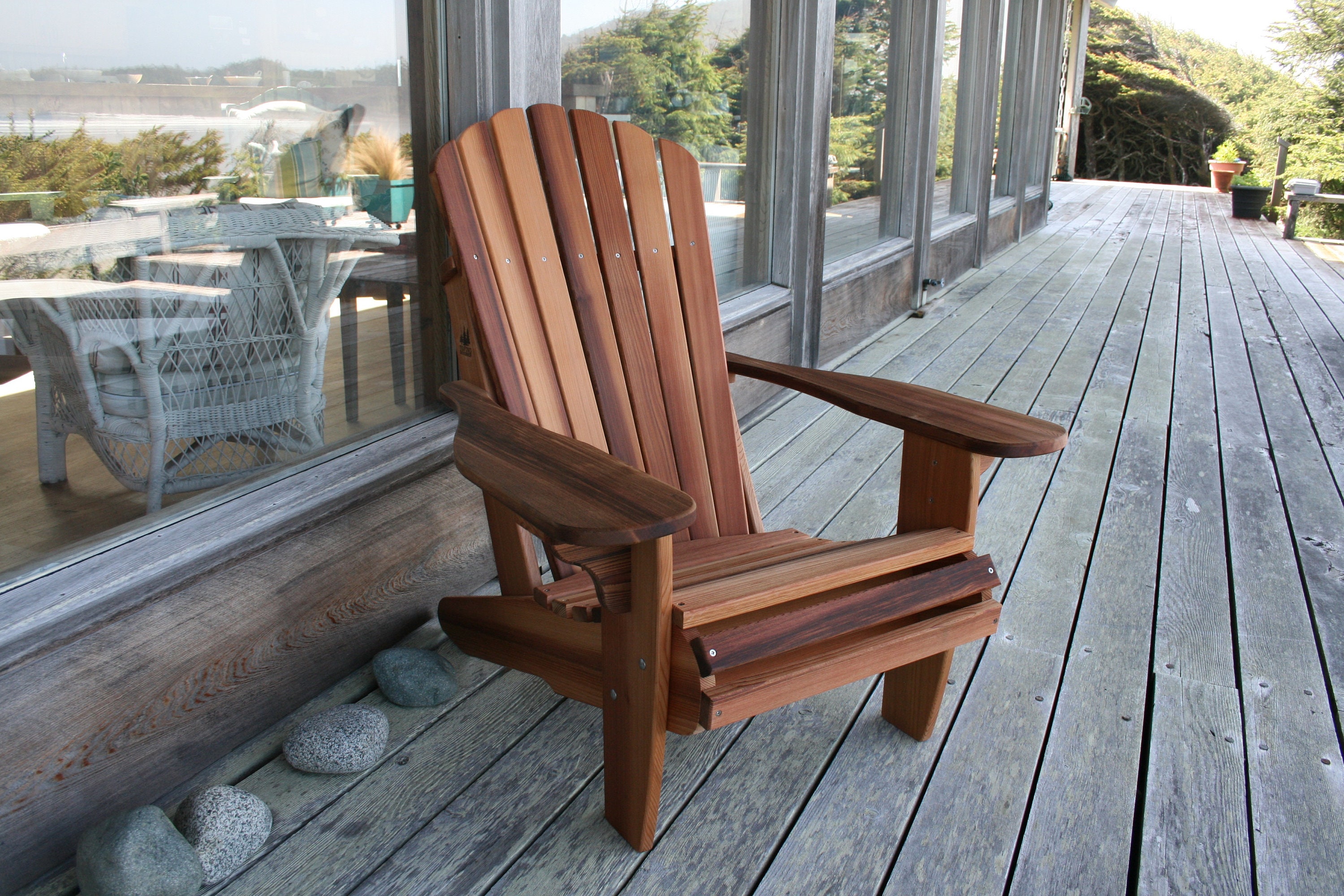 Cedar American Forest Adirondack Chair & Footrest Set Natural