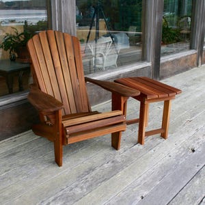 Western Red Cedar Adirondack Chair and Side Table Set, Flat Pack Garden Furniture Kit image 2