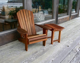 Cedar Muskoka Chair and Side Table Set, Handmade Old Growth Western Red Cedar Kit