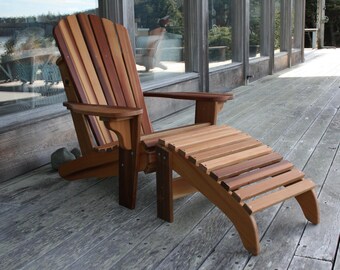Cedar Muskoka Chair and Footrest Set, Handmade Old Growth Western Red Cedar Kit