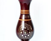 Amphora Wood Vase, Carved Vase, Nickel Wire Inlay Wire Inlay on, Art Home Decor,Interior Design Kitchen, Elegant Room Decor, Wood Vase