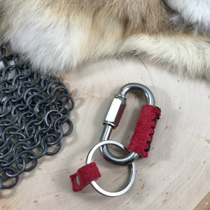 key ring with small industrial carabiner
