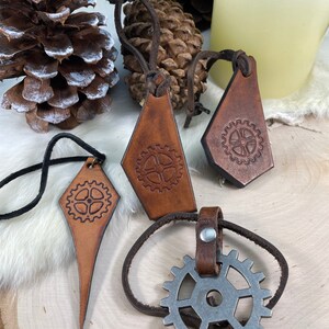 handmade leather Steampunk ornaments- 4 pack