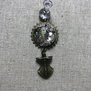 Handmade Steampunk corset pendant necklace