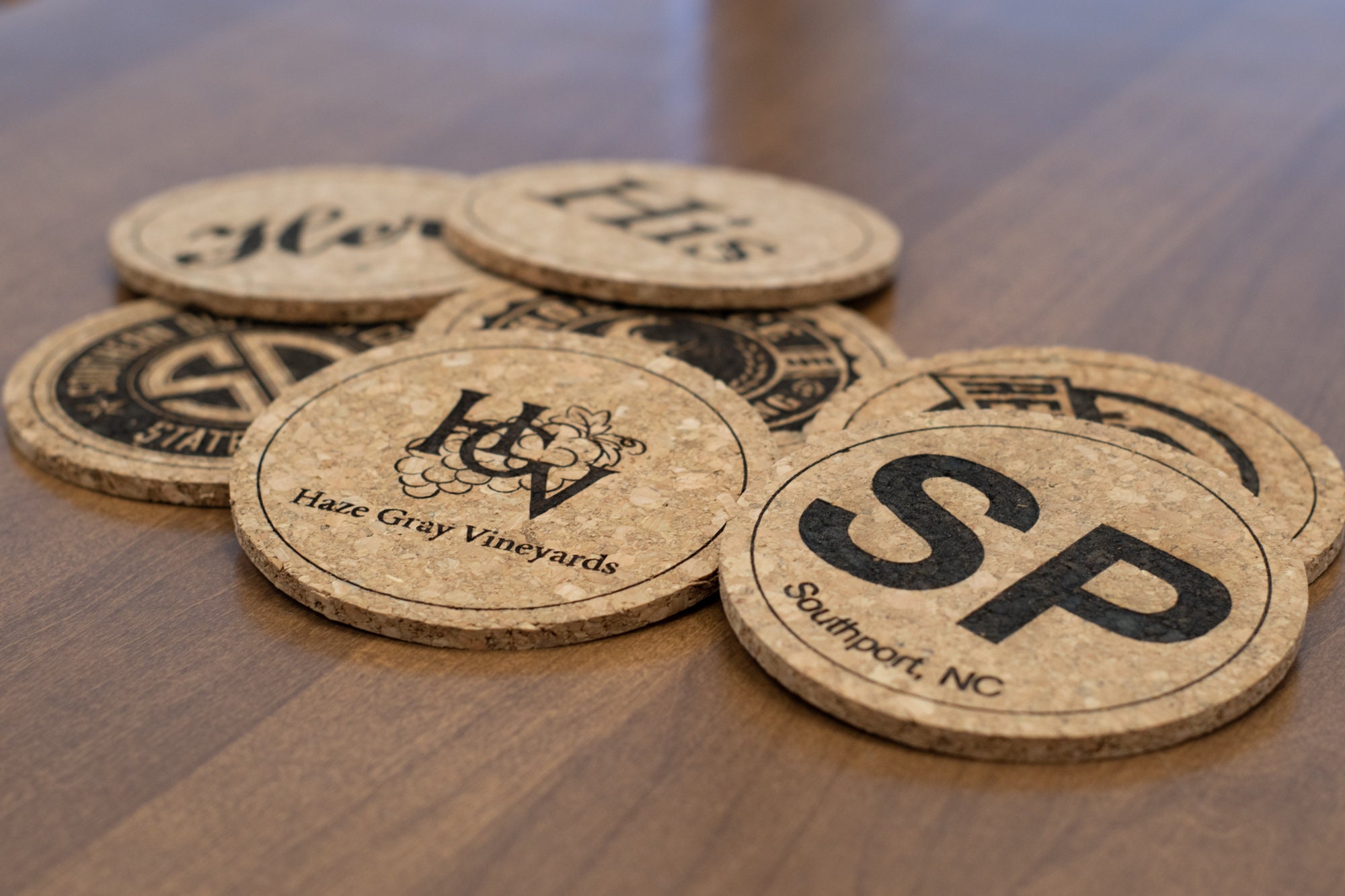 Custom Laser Etched Cork Coasters Set of 4 Etsy