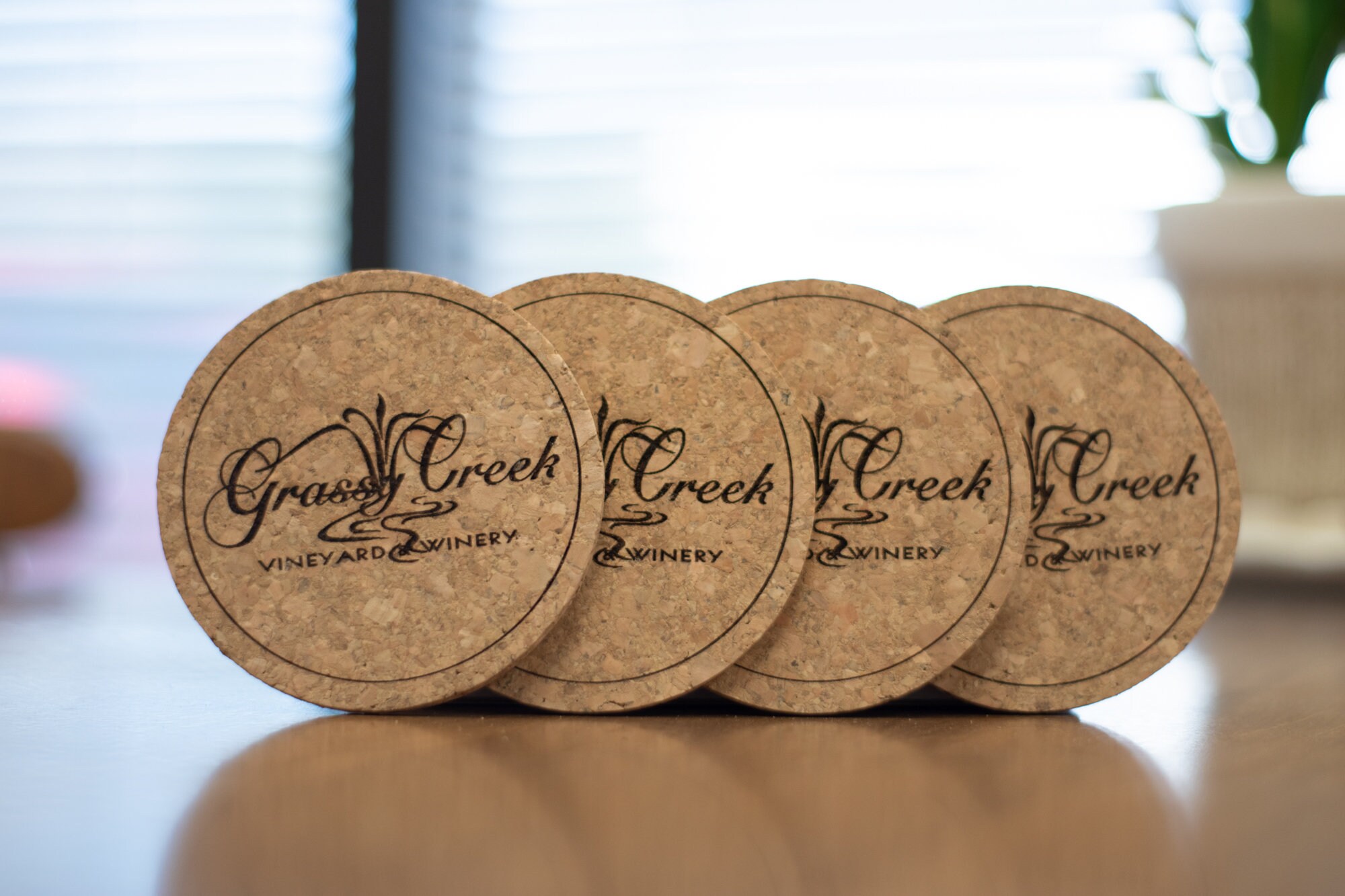 Custom Laser Etched Cork Coasters Set of 4 Etsy