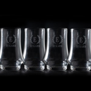 Custom Whiskey Kenzie Glasses Set of Four (4)