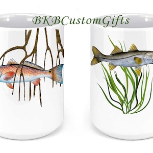 Gift to the Fishing Dad, Fishing Mom, Florida Fishing, Fish, Coffee Mug, Shot Glasses, Redfish, Snook,  Gifts for Fishermen, Tarpon