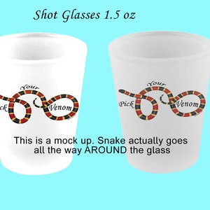 Snake Shot Glass, Pick Your Venom Shot Glasses, Pick Your Poison, Gifts for Snake Lovers