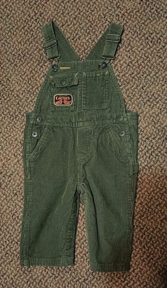 Vintage Corduroy Carters Watch the Wear Children's Overalls 12mo
