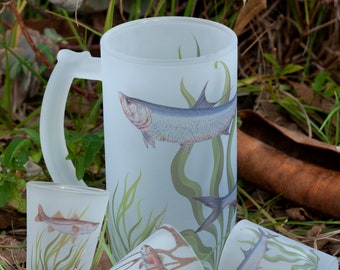 Florida Fish Frosted Beer Stein and Shot Glass Set