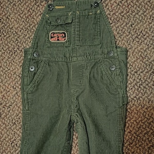 Vintage Corduroy Carters Watch the Wear Children's Overalls 12mo