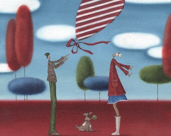 Pintura original de Mandy Pritty, "Boy Lollipop" - óleo sobre lienzo, arte pintado a mano O impresión giclée de edición limitada. Unframed.