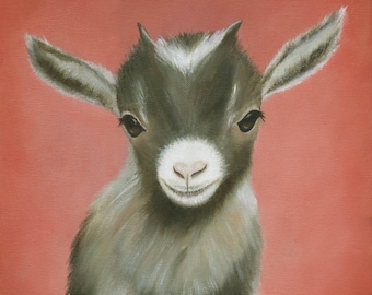 Pintura original de Mandy Pritty, "Dusty" Un arte enmarcado pintado a mano, impresión de lienzo o impresión Giclée de edición limitada.
