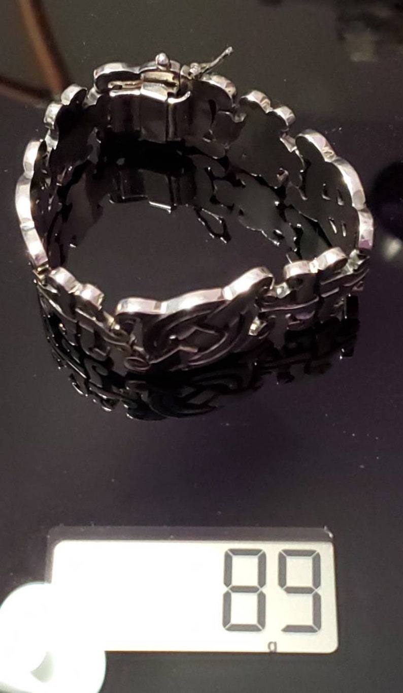 Signed PJH TJ-28 .925 Mexico Chunky Vintage Taxco Sterling Silver Link Bracelet Pristine Perfect for the Holidays! New