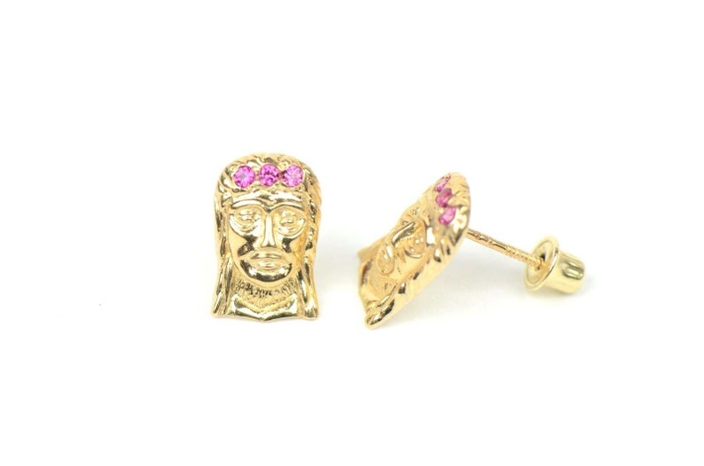 Gold jesus piece earrings Clearance