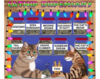 Tarjeta de felicitación con un gato divertido