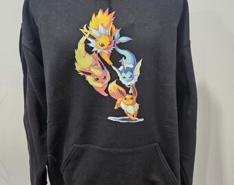 Sudadera con capucha de Eeveelution: Impresión artística original DTF