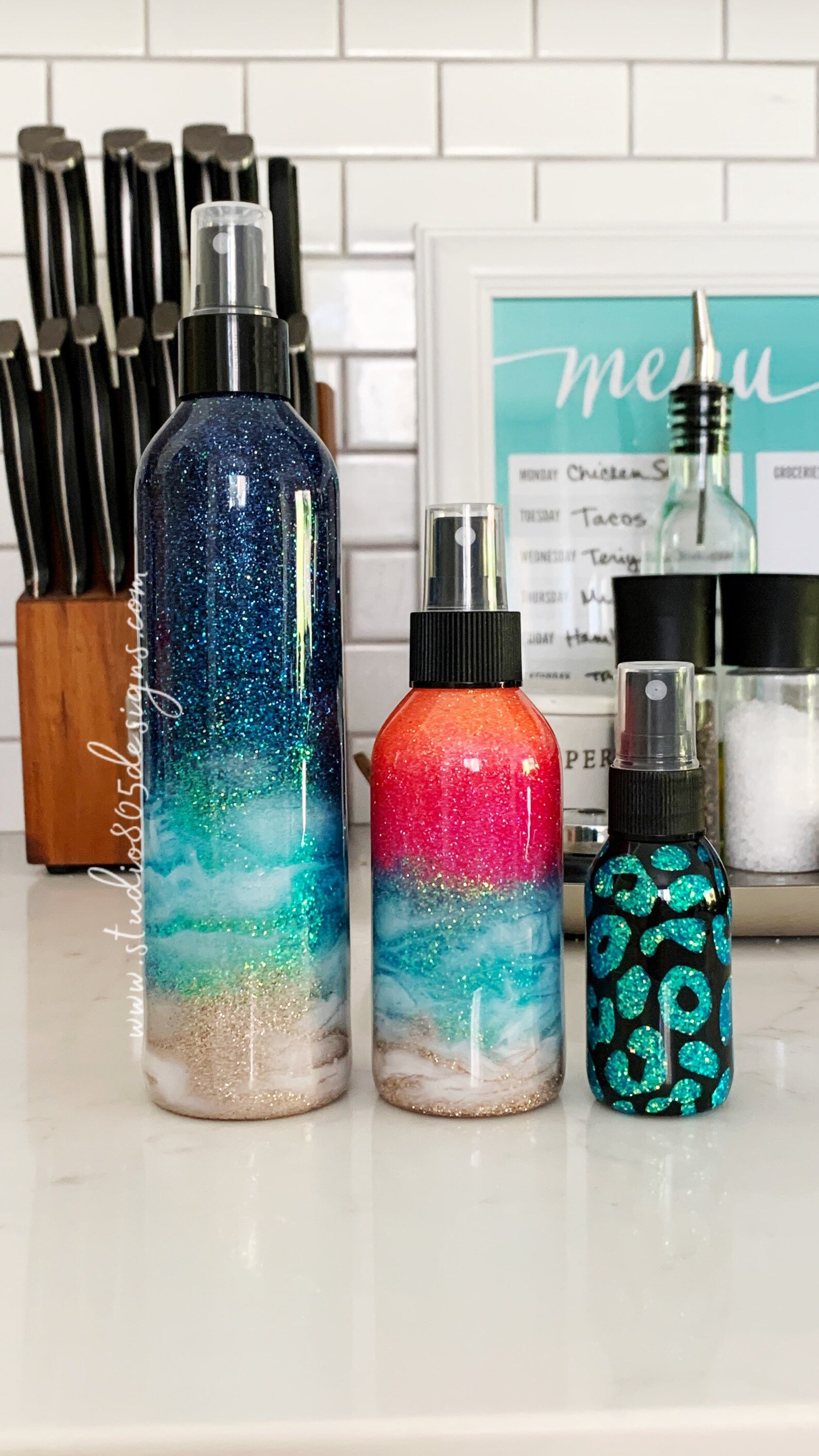 Glitter Spray Bottle 8 Oz, 4 Oz or 1 Oz Spray Bottle Custom Glitter