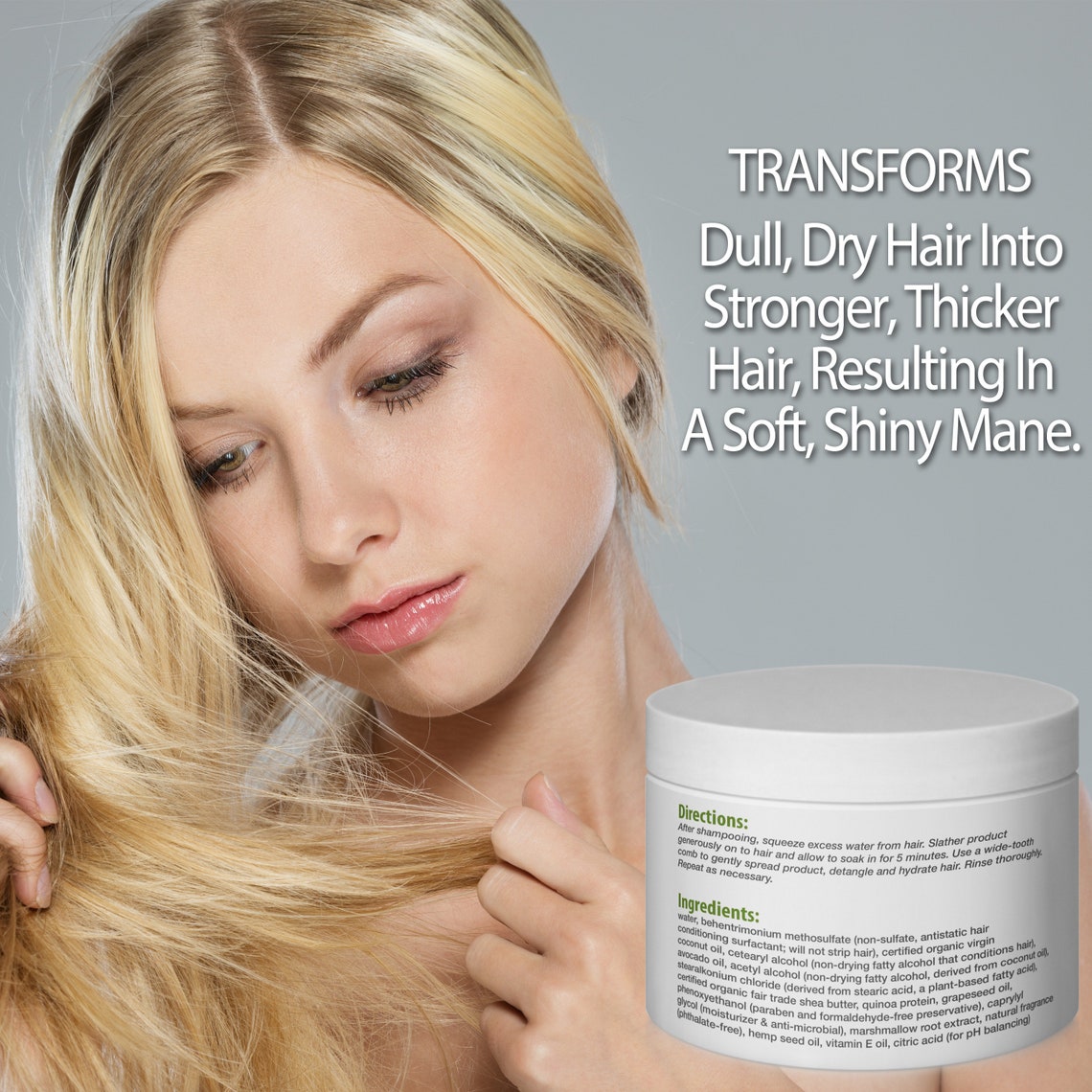 Organic Deep Conditioner Hair Mask Conditioning Treatment Repairs Dry