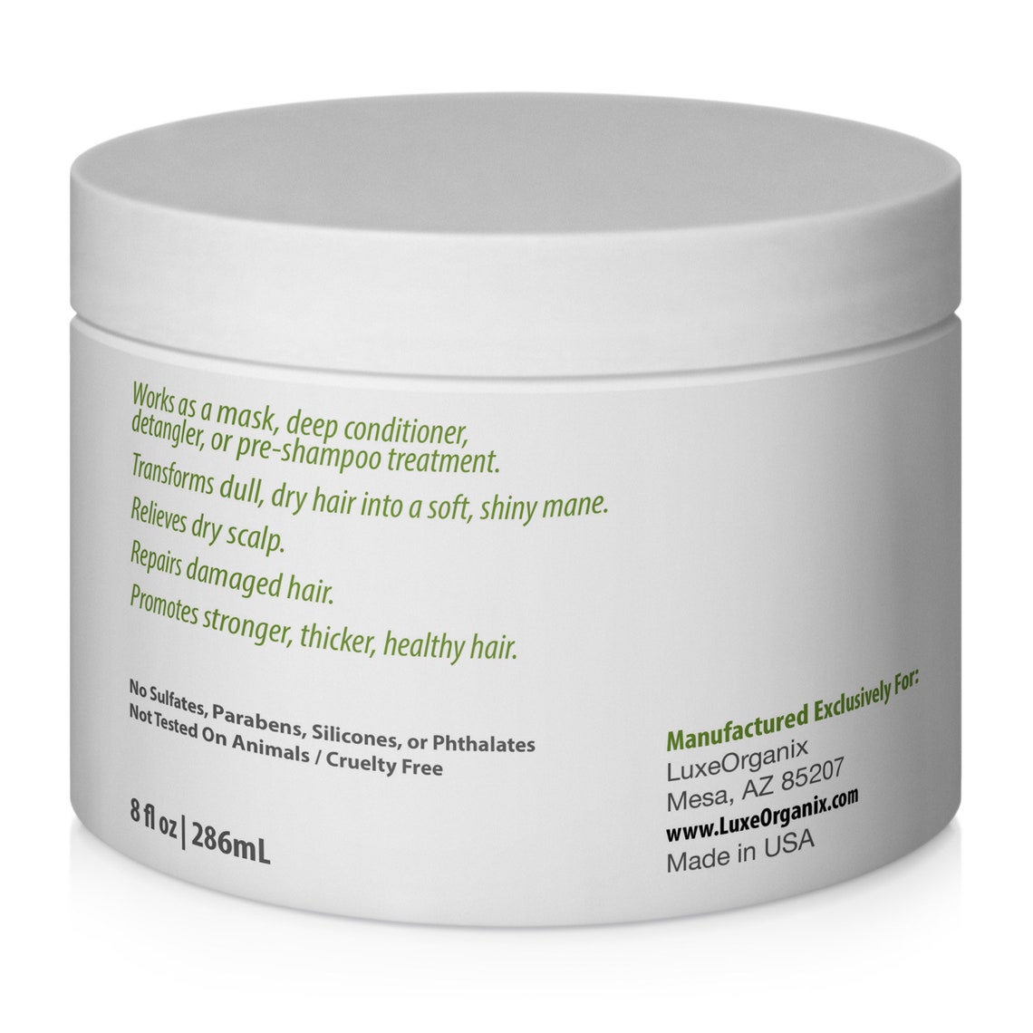 Organic Deep Conditioner Hair Mask Conditioning Treatment Repairs Dry Damaged Hair. Safe for