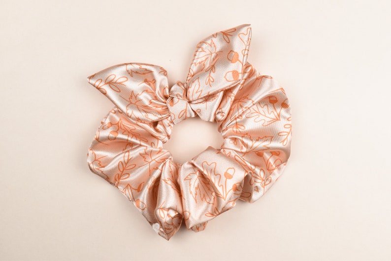 Fall Leaves Satin Scrunchie image 1