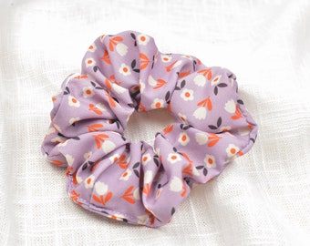 Purple Flowers Scrunchie