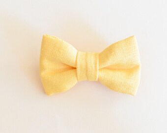 Yellow Linen Cat Bow Tie