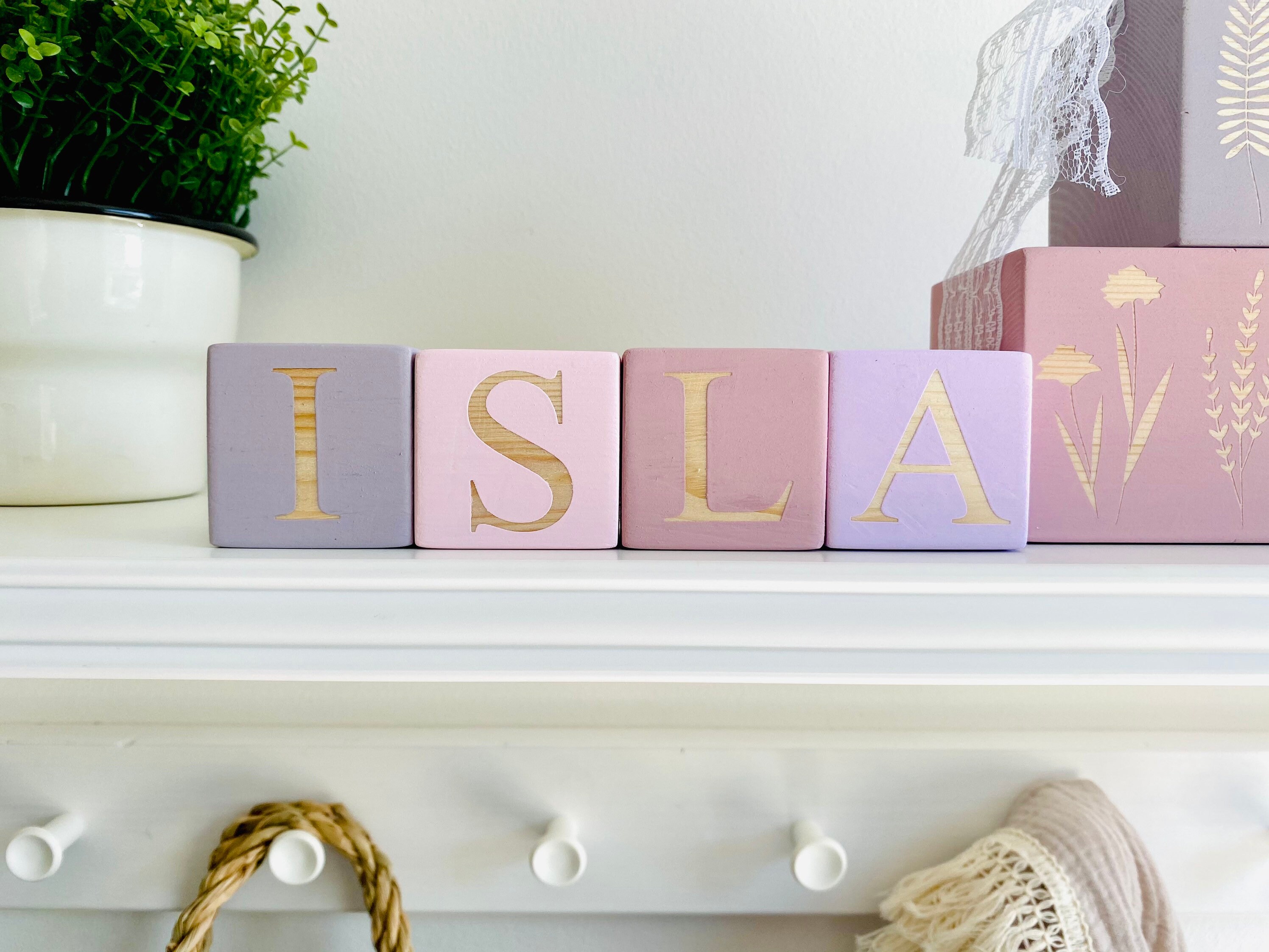 New baby gift, Wooden name blocks, personalised name blocks, nursery …