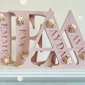 Wooden Letters, Nursery decor, New Baby Gift, Personalised Gift, Baby name Announcement, New Baby Girl, Nursery room, Girls Room Decor
