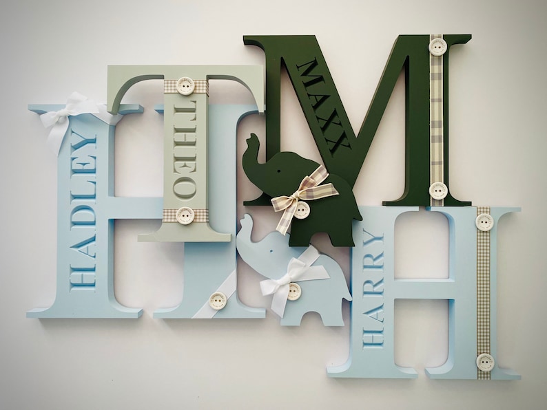 Wooden Letters Nursery Decor New Baby Gift Personalised Etsy UK