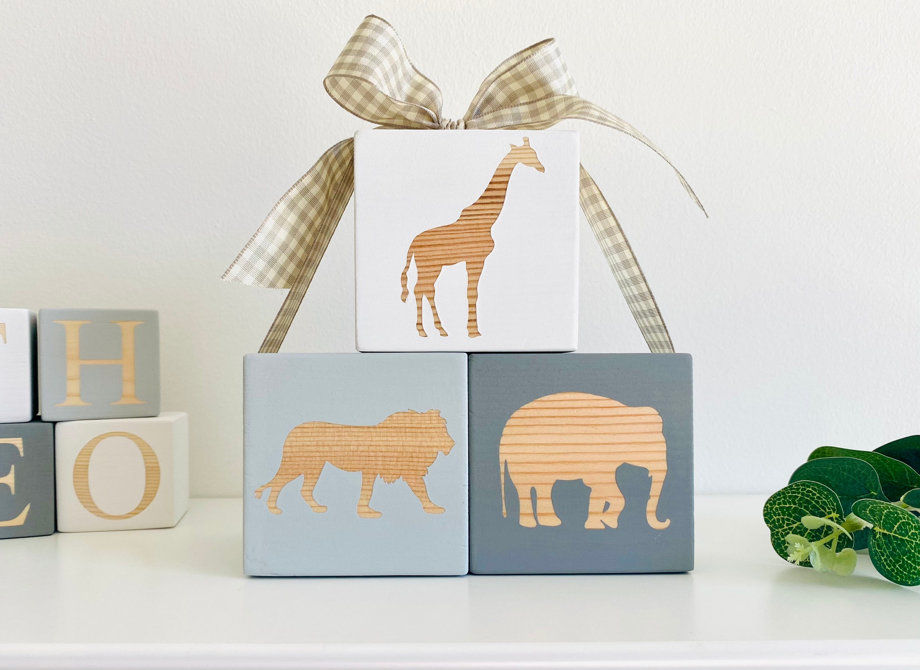 Jungle safari baby blocks, animal blocks, jungle nursery decor, safar…