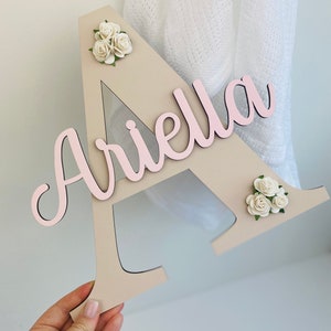 Personalised nursery name sign, kids bedroom door sign, wall name plaque, wooden cot name signage, toy box letters, children’s initial name