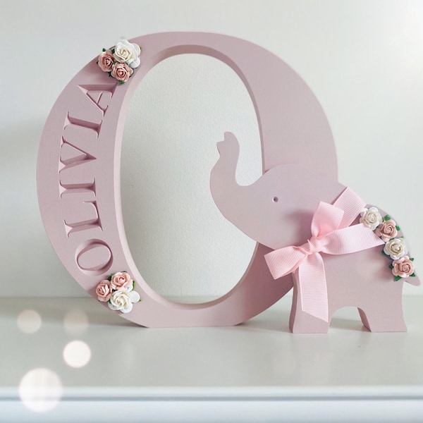 20cm engraved letter PLUS 1 matching shape - freestanding wooden initial, nursery letters, nursery name, nursery decor