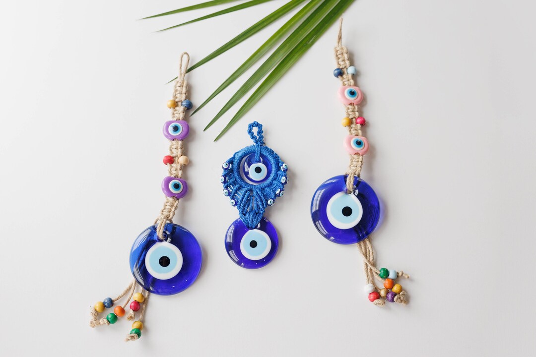 Nazar Boncuk Turkish evil eye amulets for sale in old town Kaleiçi